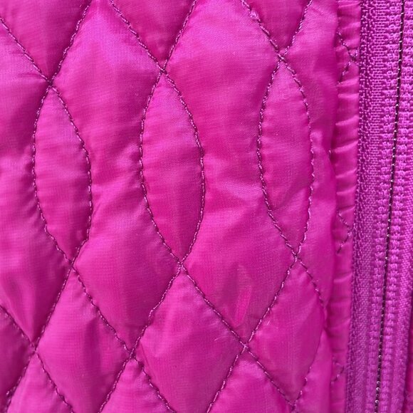 Lands' End Puffer Jacket Full Zip Hot Pink Pockets Size Medium M - Picture 10 of 16